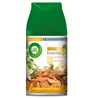 AIR WICK FRESHMATIC wkład 250ml DRZEWO SANDAŁOWE i ZMYSŁOWA WANILIA