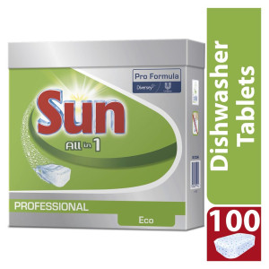 SUN Pro Formula ALL in 1 Ecolabel 100 sztuk profesjonalne tabletki do maszynowego mycia naczyń