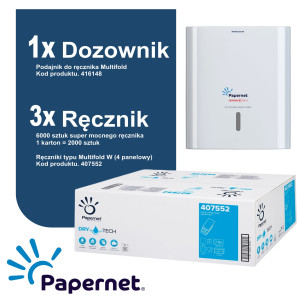 PAPERNET Zestaw startowy ręcznik składany 407552 + dozownik 416148