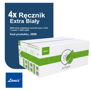 LAMIX Simple Ręcznik ZZ Super Biała Makulatura x 4kartony