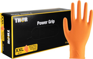 ABENA THOR POWER Grip Orange rękawice warsztatowe, techniczne 50sztuk rozm. S-XXL