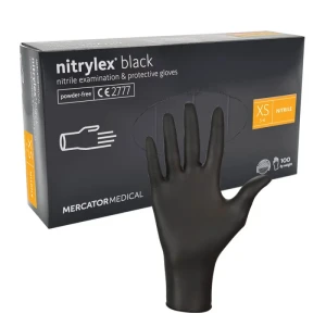 MERCATOR nitrylex rękawice nitrylowe czarne rozm. XS (6-7) 100 sztuk