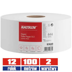 93649 KATRIN jumbo papier 2warstwowy 100mb / 12 sztuk