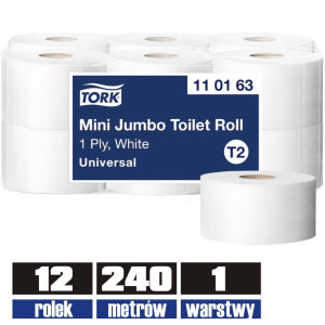 110163 TORK T2 papier jumbo 1w makulatura 240mb / 12 sztuk