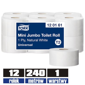 120161 TORK T2 papier jumbo 1w makulatura 240mb / 12 sztuk