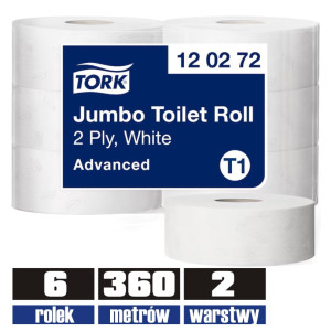 120272 TORK T1 papier jumbo 2w makulatura 360mb / 6 sztuk