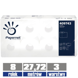 409743 PAPERNET papier toaletowy 3-warstwy 27,72mb / 8 sztuk
