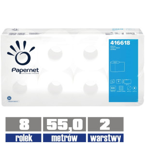 416618 PAPERNET papier toaletowy 2-warstwowy 55 mb / 8 sztuk
