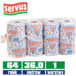 SERWUS papier toaletowy 1w szary 36mb / 64 sztuki