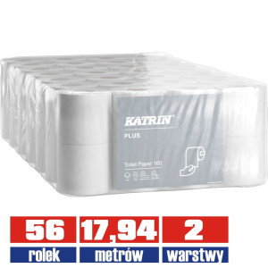 112966 KATRIN Plus papier 2warstwowy 100% celuloza 18,2mb / 56 sztuk