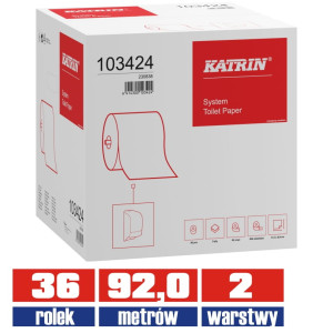 103424 KATRIN papier toaletowy MEGA DŁUGA ROLKA 2w 92mb / 36 sztuk