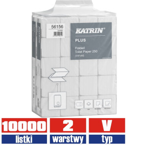 56156 KATRIN Plus papier w listkach 2w 100% celuloza 10000 listków