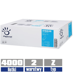 416626 PAPERNET ręcznik Z-FOLD 3-panelowy 2-warstwy 4000 listków