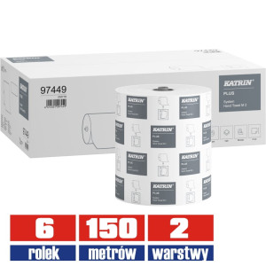 97449 KATRIN Plus AUTOCUT ręcznik 2warstwowy celuloza 150mb / 6 sztuk