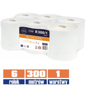 4374 LAMIX ręcznik w roli 100% celuloza 300mb / 6 sztuk