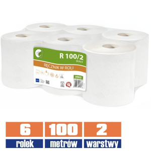 3063 LAMIX ręcznik w roli 2w biały 100mb / 6 sztuk
