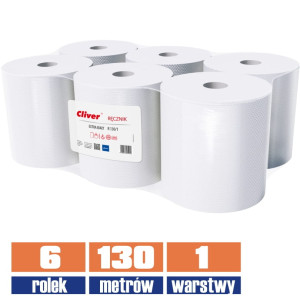 5944 LAMIX ręcznik w roli 1w biały 130mb / 6 sztuk