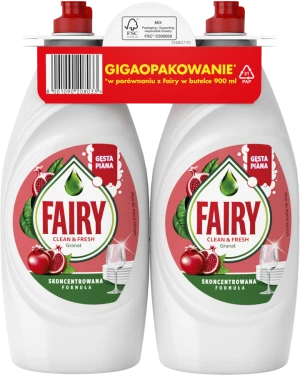 FAIRY płyn do mycia naczyń DUOPACK 2x900ml - Granat