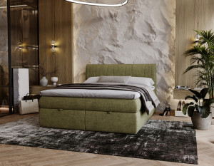 OFERTA LIMITOWANA Łóżko tapicerowane Velvet 160x200 z pojemnikiem zielone
