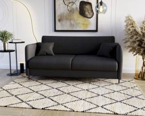 Sofa dwuosobowa 180 cm  z funkcją spania Sky system włoski czarna