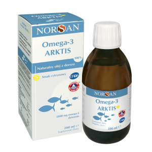 Norsan Omega-3 Arktis olej rybny 200 ml o smaku cytrynowym