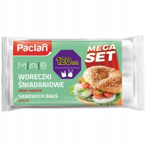 Paclan Mega Woreczki śniadaniowe zawiązywane 120 sztuk