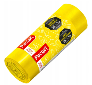 Paclan Worki do segracji plastik żółty 35L 20 sztuk