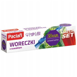 Paclan Mega Set Woreczki z suwakiem 2,5L 20 sztuk