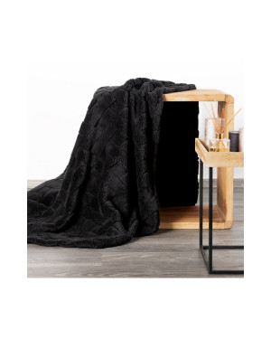 Koc pluszowy 150x200 Caro czarny Eurofirany