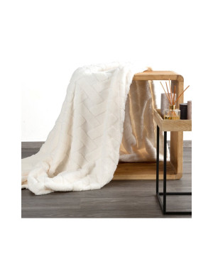 Koc pluszowy 150x200 Caro kremowy Eurofirany