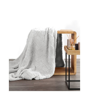 Koc pluszowy 150x200 Caro srebrny Eurofirany