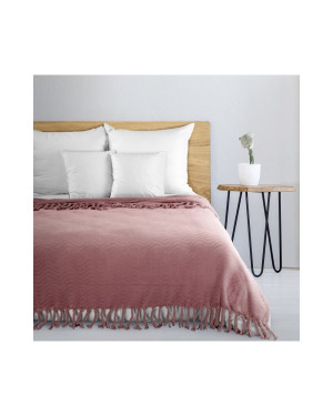 Koc z frędzlami 150x200 Emma pudrowy Eurofirany