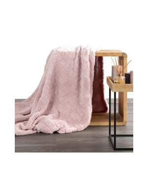 Koc pluszowy 170x210 Caro różowy Eurofirany