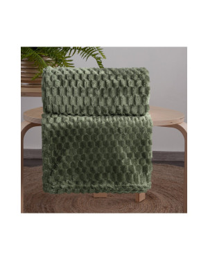 Koc pluszowy 170x210 Cindy 6 oliwkowy Eurofirany