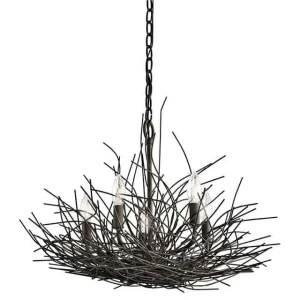 Żyrandol metalowy brązowy 5-punktowy KL/ORGANIQUE5 z serii ORGANIQUE - Elstead Lighting