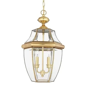 Lampa wisząca klasyczna złota szklana 2-punktowa QZ/NEWBURY8/L z serii NEWBURY - Elstead Lighting