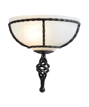 Kinkiet metalowy czarny ze szklanym kloszem PB/WU BLACK z serii PEMBROKE - Elstead Lighting