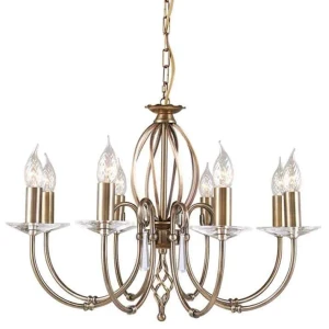 Żyrandol metalowy mosiężny 8-punktowy AG8 z serii AEGEAN - Elstead Lighting