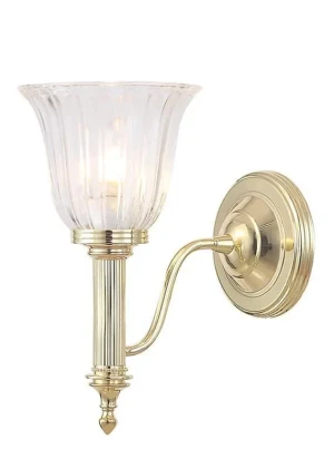Kinkiet złoty metalowy ze szklanym kloszem CARROLL1 PB z serii CARROLL - Elstead Lighting