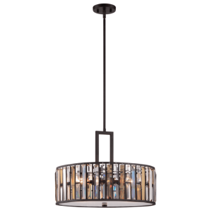 Lampa wisząca brązowa kryształowa 3-punktowa HK/GEMMA/P/C VBZ z serii GEMMA - Elstead Lighting
