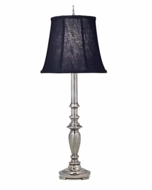 Lampa stołowa srebrna metalowa z czarnym abażurem SF/MAINE z serii MAINE - Elstead Lighting
