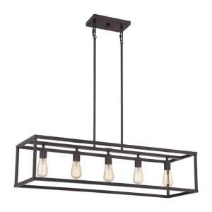 Lampa wisząca metalowa brązowa 5-punktowa QZ/NEWHARBORISLE z serii NEW HARBOR - Elstead Lighting