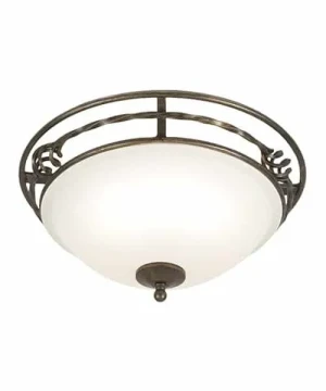 Plafon klasyczny mosiężny szklany 2-punktowy PB/F/A BLK/GOLD z serii PEMBROKE - Elstead Lighting