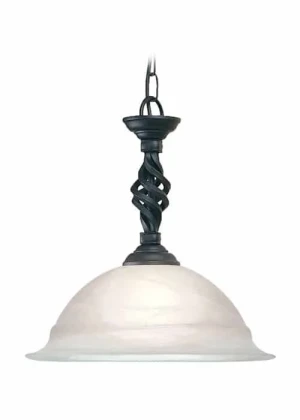 Lampa wisząca metalowa czarna ze szklanym kloszem PB/P BLACK z serii PEMBROKE - Elstead Lighting