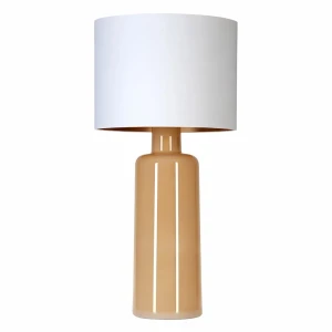 Lampa stołowa miodowa podstawa + biało-złoty klosz MADERA L252861405 - 4Concepts