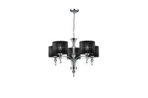 Azzardo Lampa wisząca 5-punktowa czarna z chromem AZ0499 z serii IMPRESS
