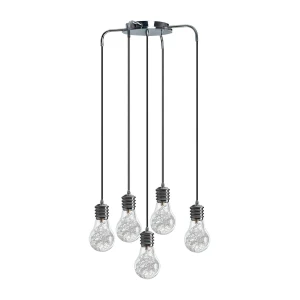 Azzardo Lampa wisząca szklana 5-punktowa chromowana AZ1645 z serii OTUS