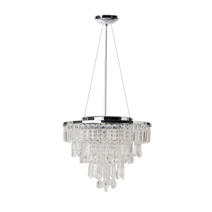 Azzardo Lampa wisząca kryształowa chromowana 6-punktowa AZ2108 z serii KALABRIA
