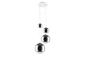 Azzardo Lampa wisząca szklana chromowana 4-punktowa AZ2531 z serii SILVER BALL