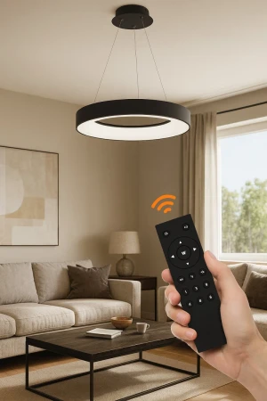 Azzardo Lampa wisząca okrągła czarna LED 45cm AZ3437 z serii Sovana